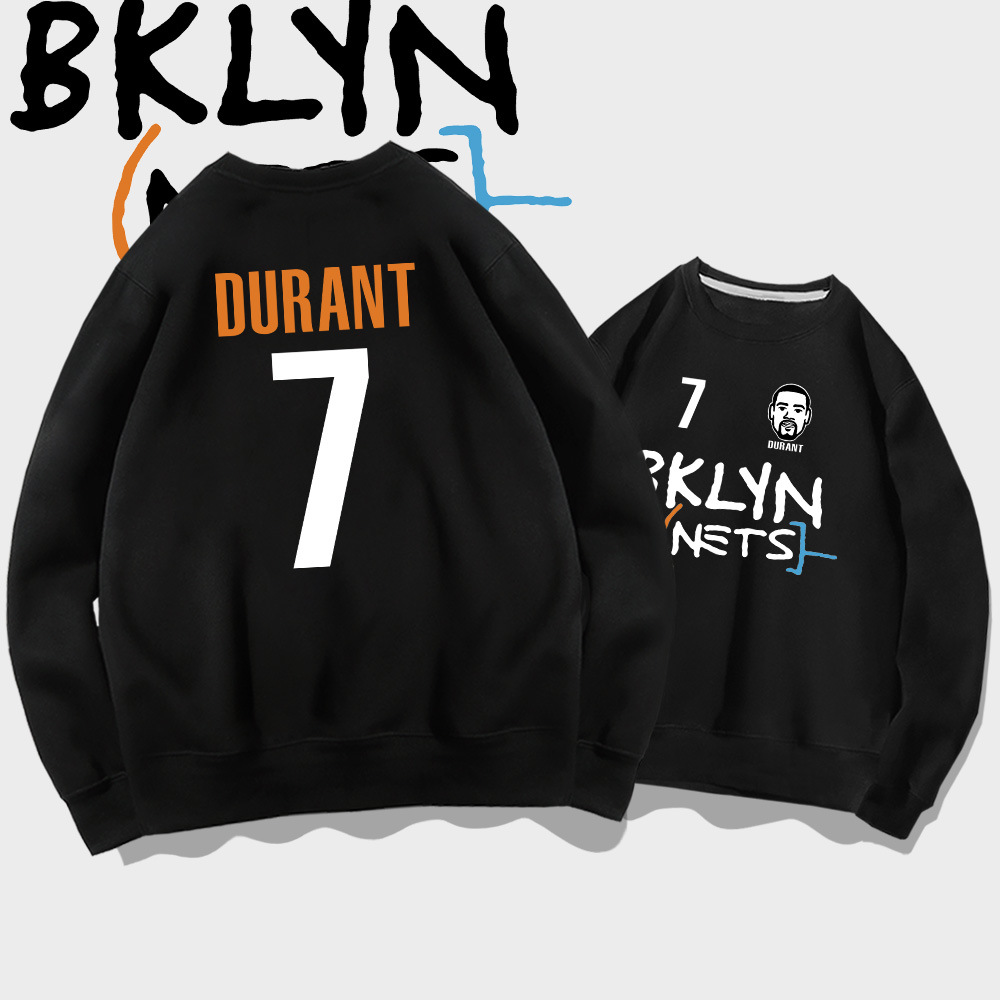 y杜兰特卫衣男秋装篮网队7号宽松落肩大码衣服ins青年外套-阿里巴巴