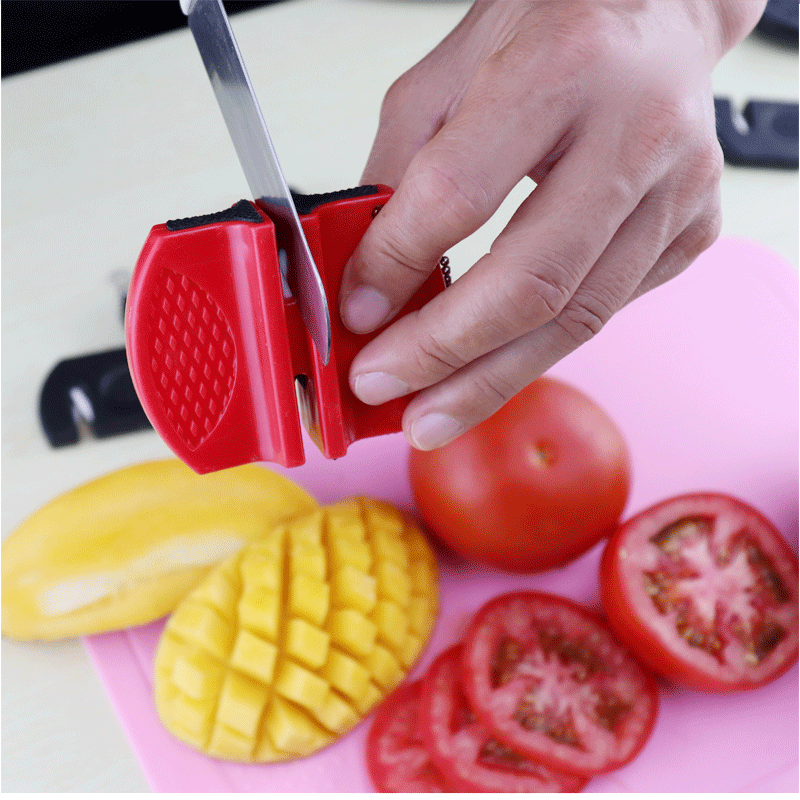 Mini Knife Sharpener Gift Gadget Tungsten Steel Ceramic Fruit Knife Sharpener Household Portable Sharpening Stone