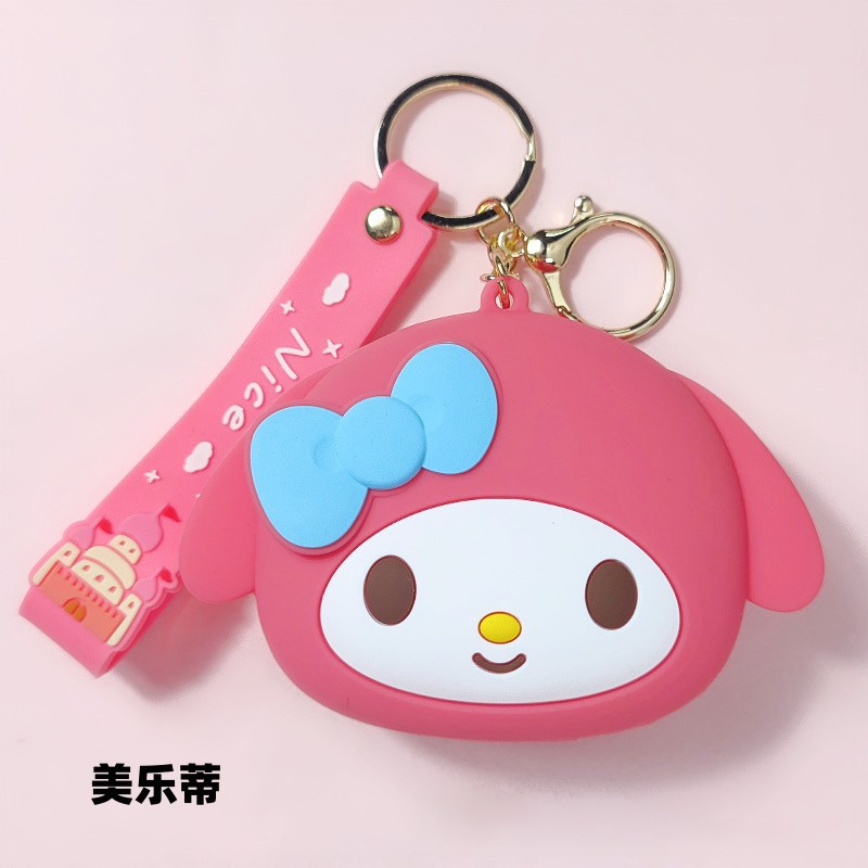 Cute Melody Clow M Coin Purse Key Chain Men and Women Student Coin Purse Key Case Wholesale Silicone Bag