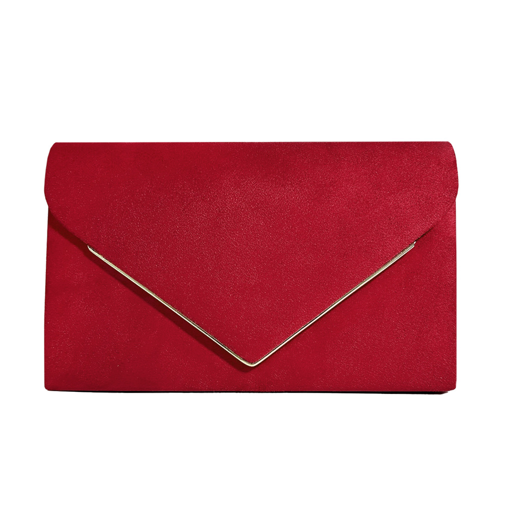 Large V Suede Envelope Package Ladies Dinner Bag High-Grade Hand Chain Bag