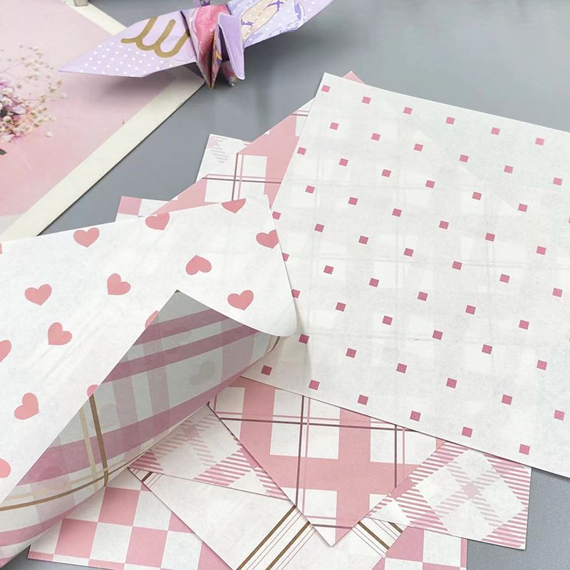 素材纸ins手帐15厘米正方形折纸格子控印花彩色纸幼儿园叠材料