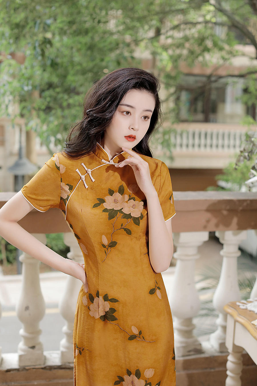 芳茉语民国风老上海旗袍素雅复古气质年轻款夏季改良日常女旗袍裙