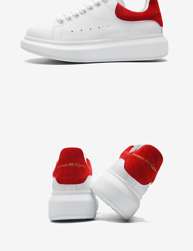 antoniomcqueen/安东尼奥麦昆小白鞋女松糕厚底真皮板鞋2021新款