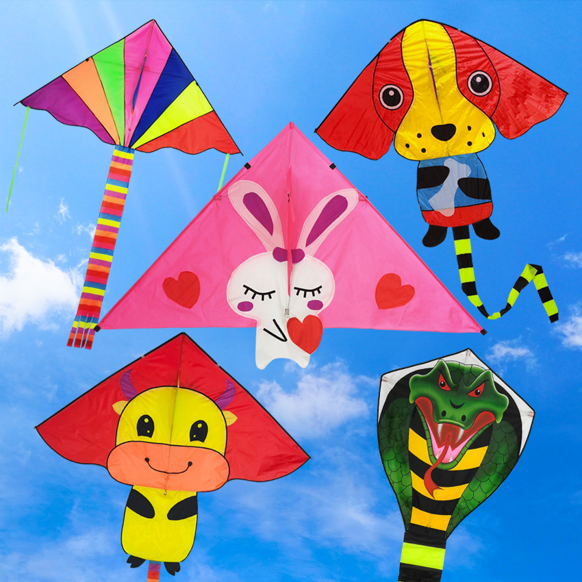 潍坊卡通儿童三角风筝微风易飞兔 眼镜蛇老鹰 蝴蝶新手初学者风筝