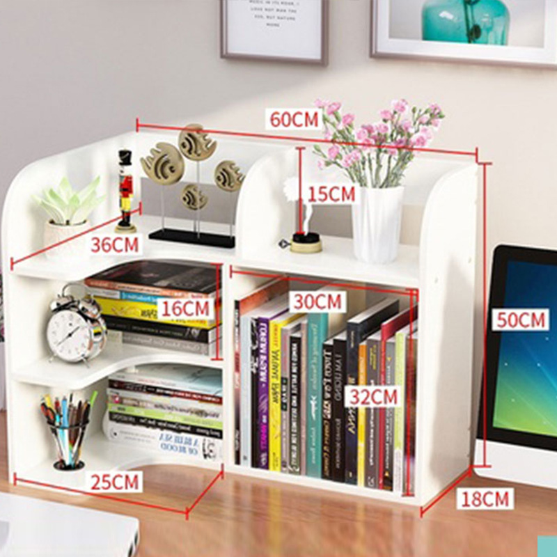 Student Dormitory Simple Bookcase Children's Home Office Multi-Layer Desk Storage Rack Desktop Corner Bookshelf and Storage Shelf