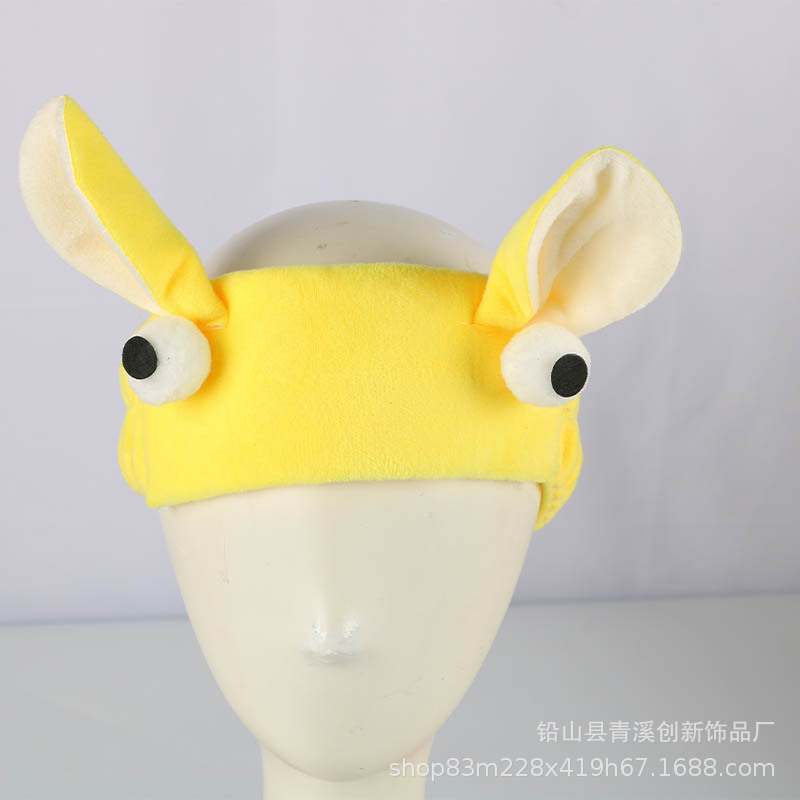 2022 New Big Eyes Face Wash Headband Venison Ear Exercise Hair Band Makeup Mask Headdress Cross-Border Straight Hair