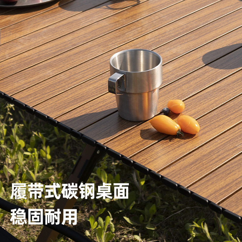 Outdoor Camping Egg Roll Table Carbon Steel Alloy Folding Table and Chair round Picnic Table Wholesale Portable Full Set Instrument Supplies