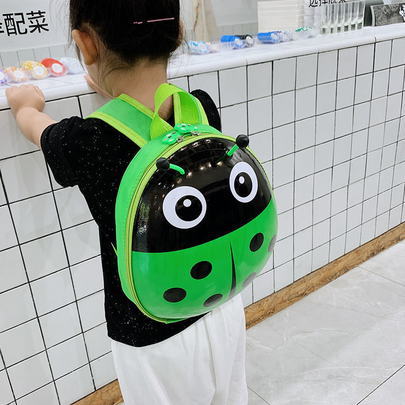 2023 New Egg Shell Children's Bags Western Style Ladybug Pattern Kindergarten Boys and Girls Students Class Backpack