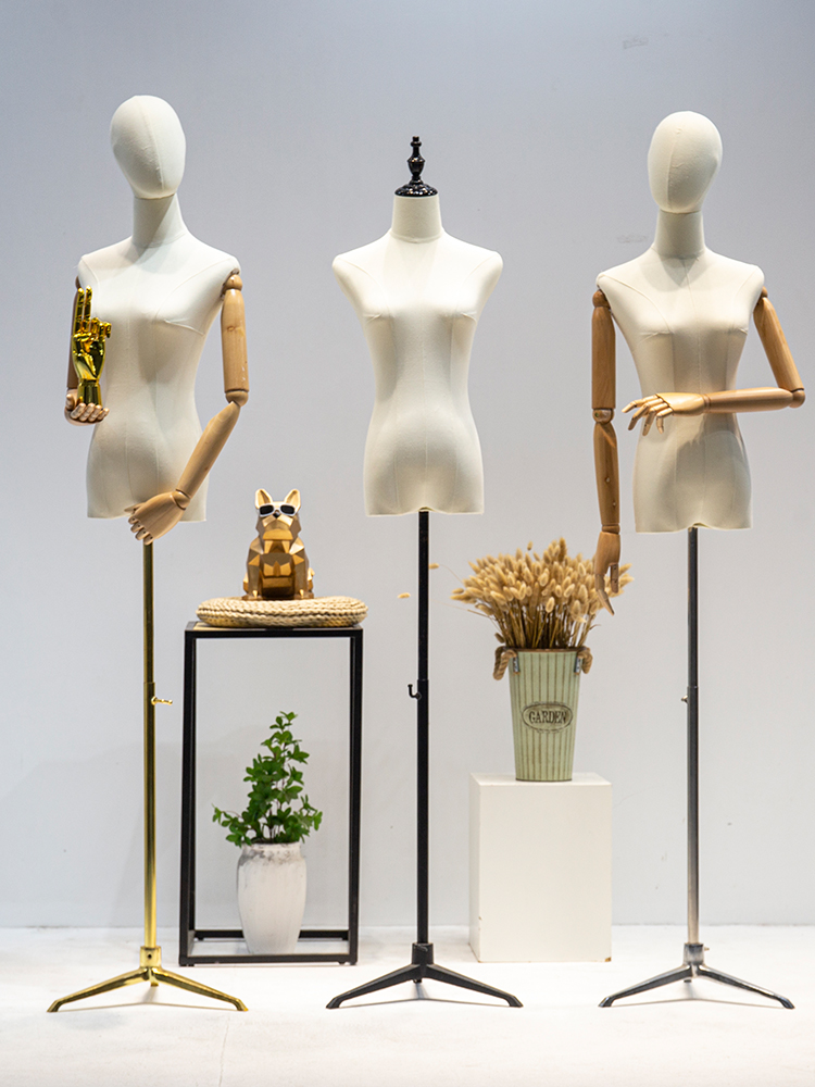 服装店模特道具女装橱窗半全身人台衣服架子假人偶婚纱模特展示架