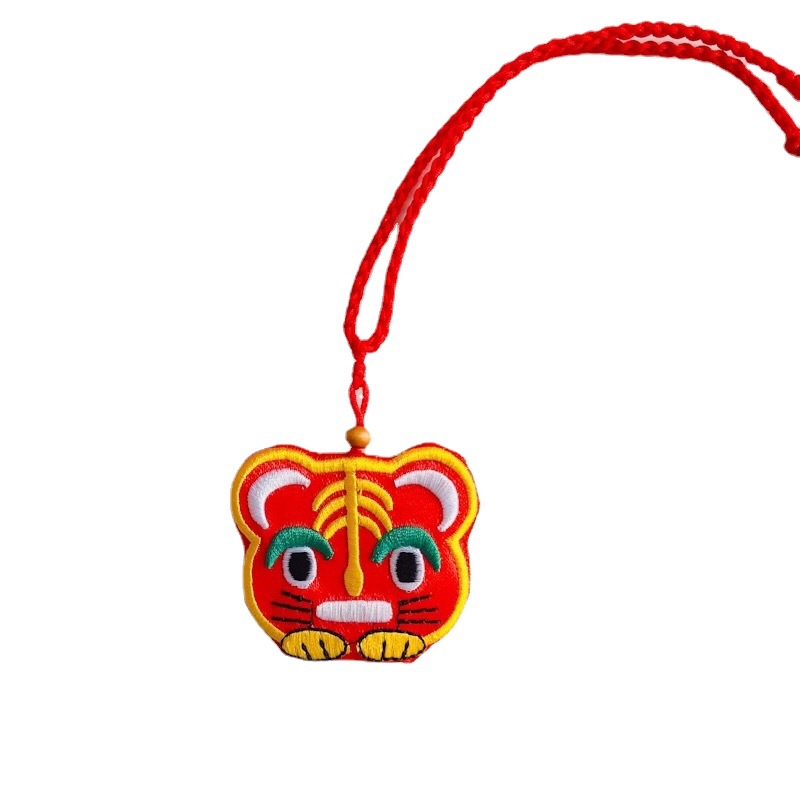 护身符袋婴儿符平安符宝宝胎毛发收纳红布虎头艾草香包压惊速卖通