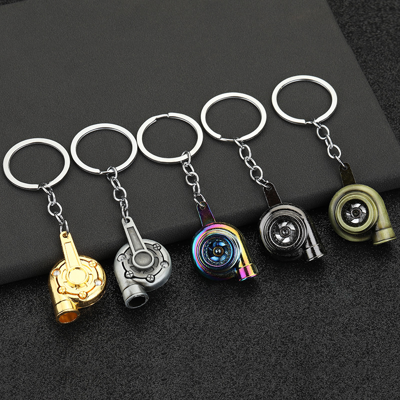 creative car modification turbo key chain metal turbo keychain pendant advertising small gift wholesale
