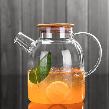 加厚玻璃茶壶扎壶凉水壶冷水壶果汁壶明火加热竹盖壶家用-阿里巴巴