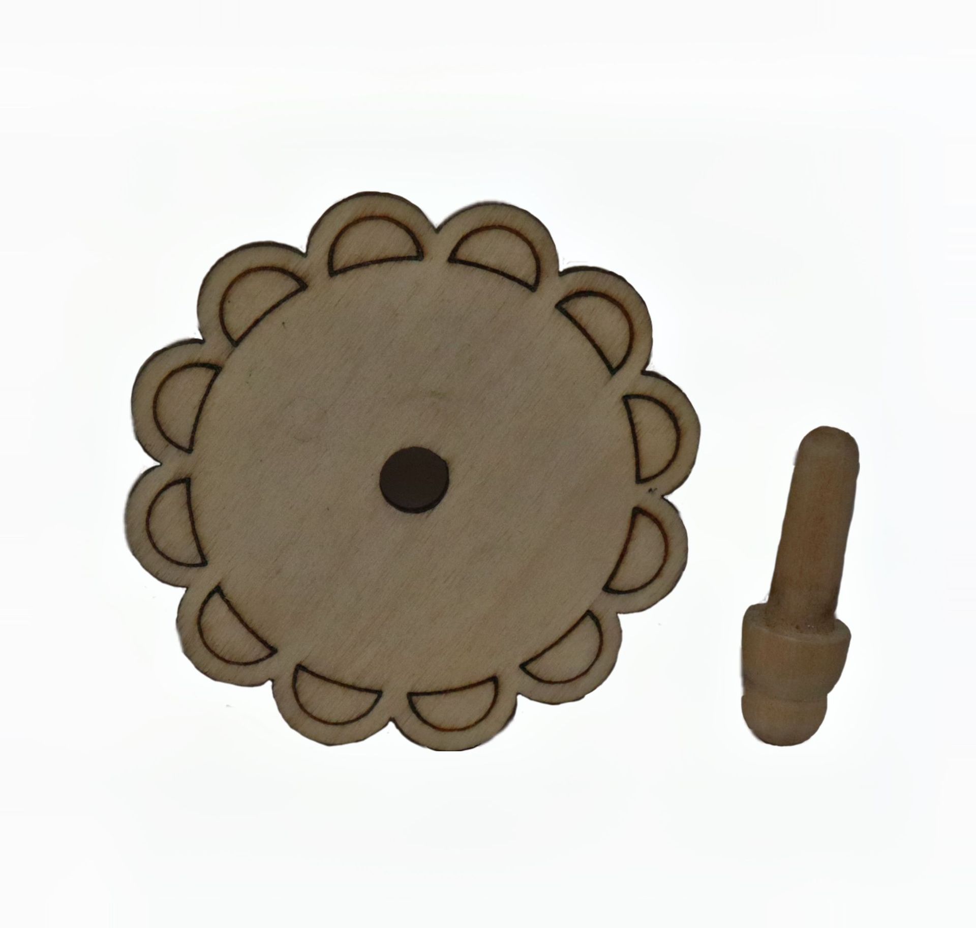 厂家直供 松木创意木质激光花纹小陀螺儿童趣味小玩具可拆分