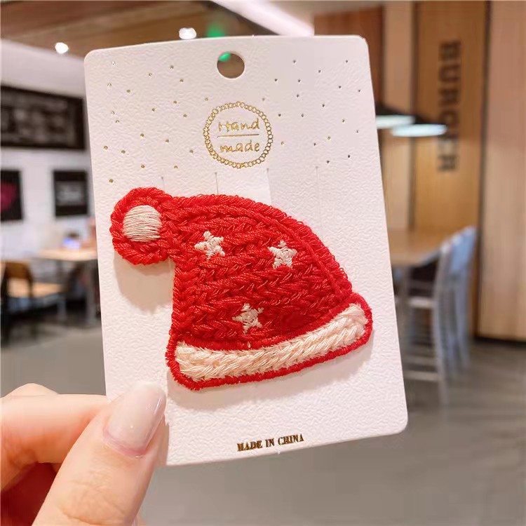 New Christmas Decoration Clip Headdress Hair Ball Hairpin Snowman Christmas Tree Side Clip Hairpin Female Christmas Hat Hair Accessories