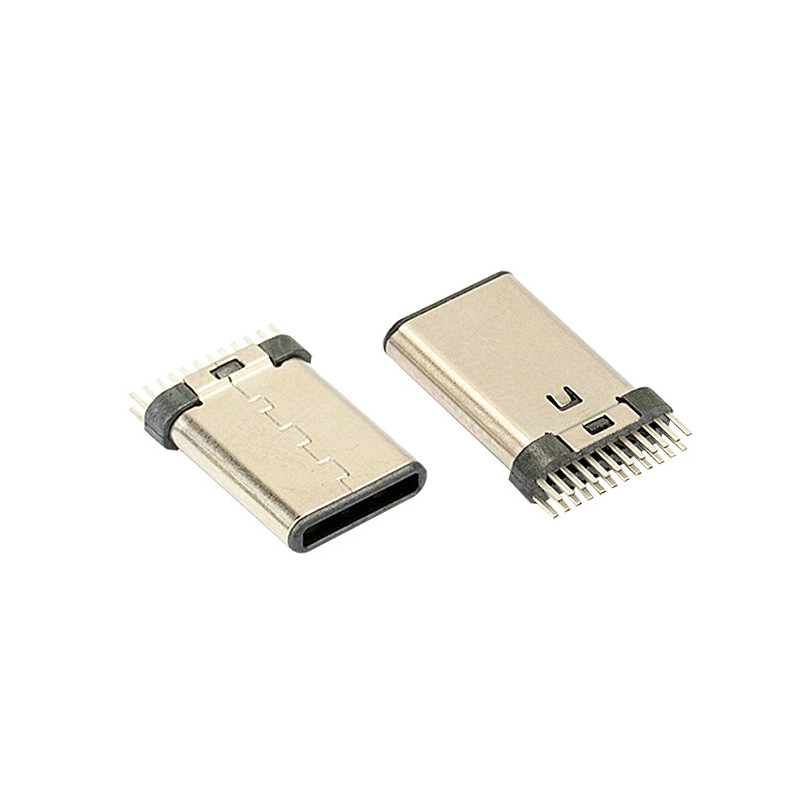 type-c公头24p夹板式连接器type-c插板大pin距usb铆合公头 不带板