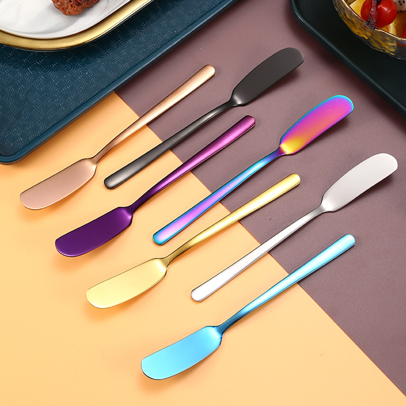 304 Stainless Steel Butter Knife Western Tableware Bread Jam Knife Long Handle Butter Spatula Pastry Knife Cream Scraper