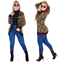 M4002 欧美跨境女装 秋冬气质通勤休闲针织厚款连帽毛衣 现货