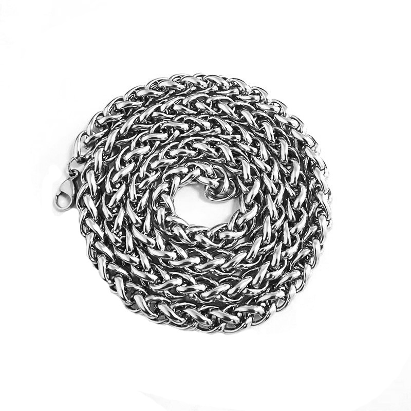 European and American Domineering Stainless Steel Basket Chain Fashion Short Necklace Titanium Steel Men's Necklace Hip Hop Personality Keel Chain Necklace