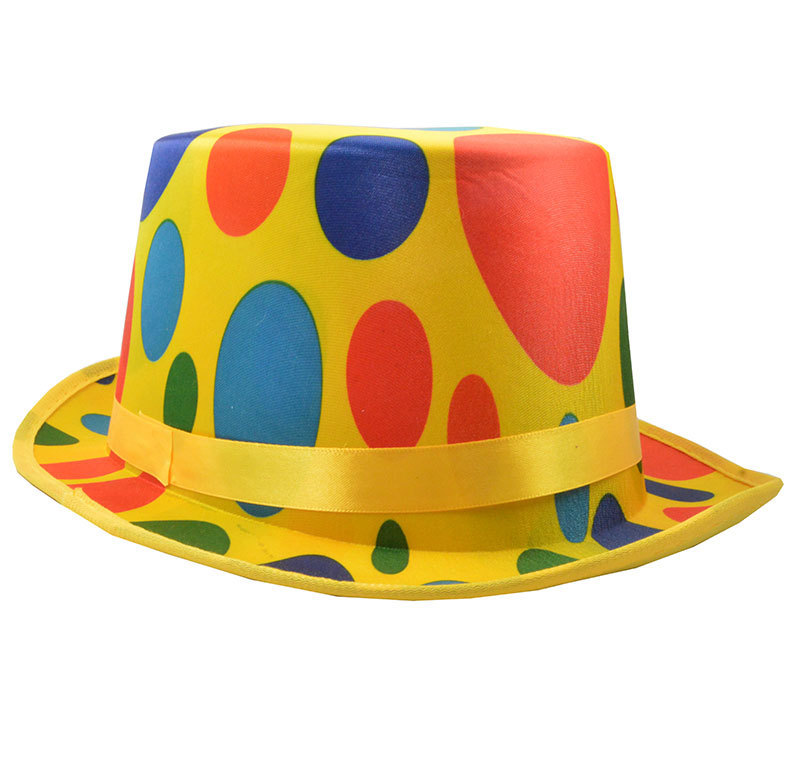 万圣节化妆舞会小丑帽子 小丑装扮帽子喜庆小丑服装小丑圆点高帽