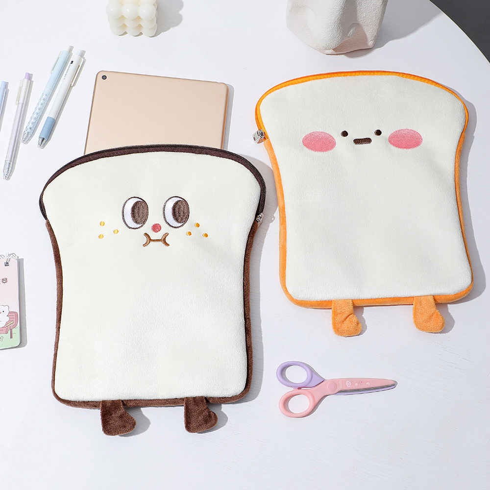 cartoon toast plush tablet pc bag girl ipad liner bag student 10.2-inch 11-inch tablet storage bag