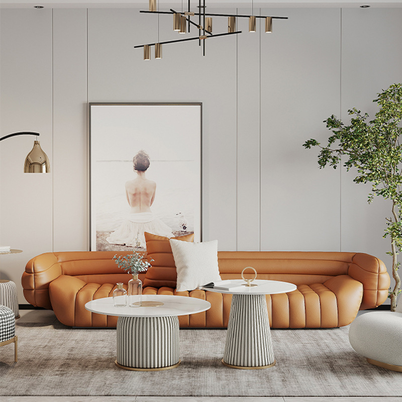 意大利进口沙发2021新款家用现代直条羽绒深灰意式极简沙发家装建