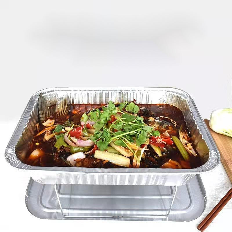 烤鱼打包盒大号商用锡纸盘外卖小龙虾可加热一次性长方形铝箔餐盒