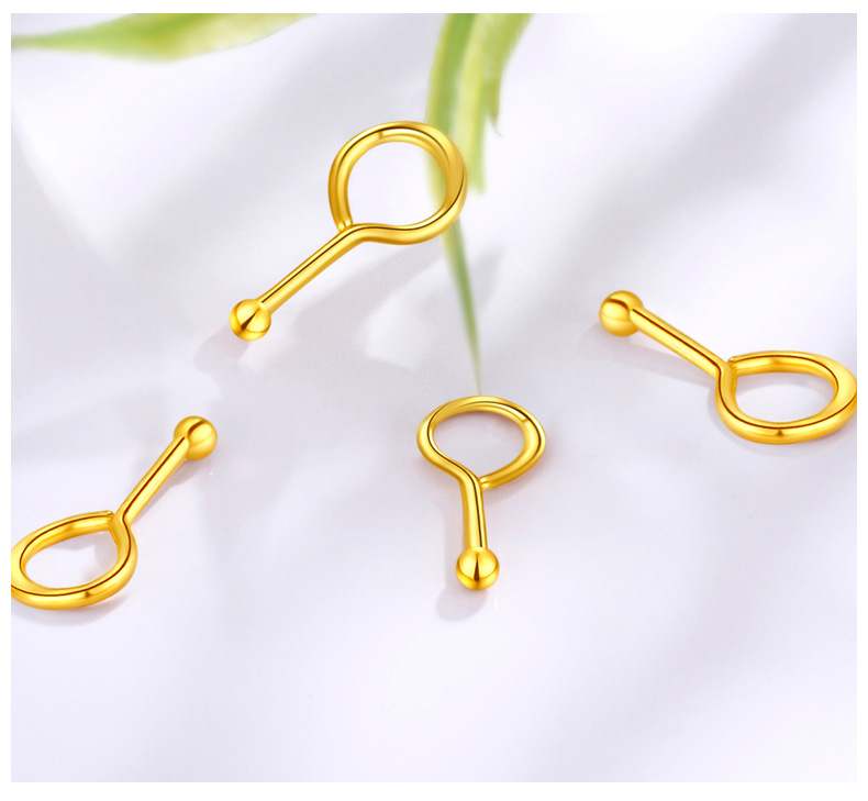 足金999光珠耳钉纯金弯钩耳钉结婚嫁娶生日礼物水贝黄金首饰批发