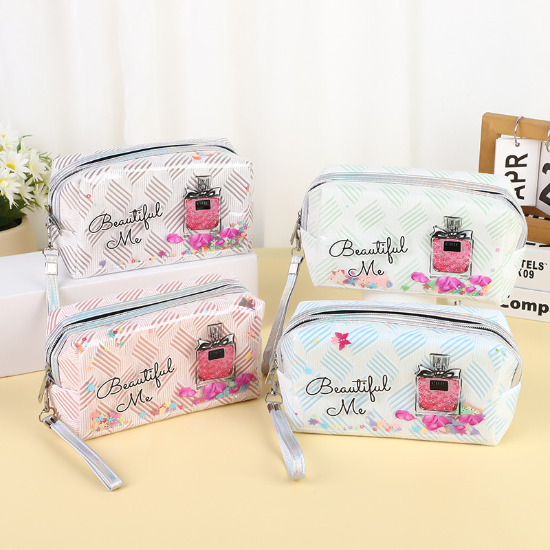 New Printing Beauty Cosmetic Bag Large Capacity Portable Travel Storage Bag Octagonal Handbag Wash Bag