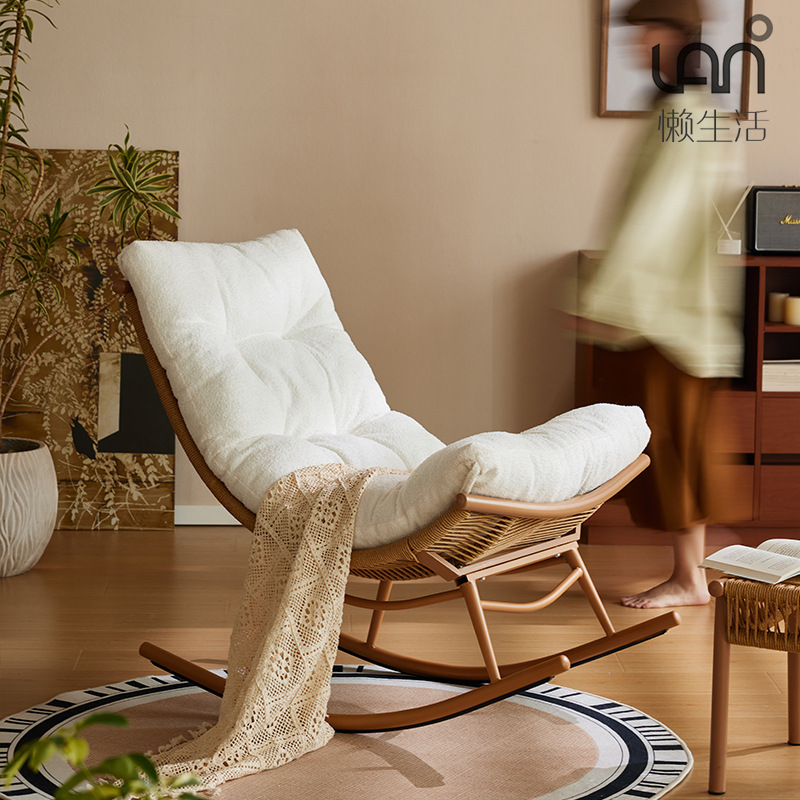 摇摇椅家用手工编织休闲椅户外藤椅客厅阳台摇椅大人躺椅-阿里巴巴