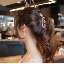 Korea large banana clip vertical clip rhinestone hairpin跨境