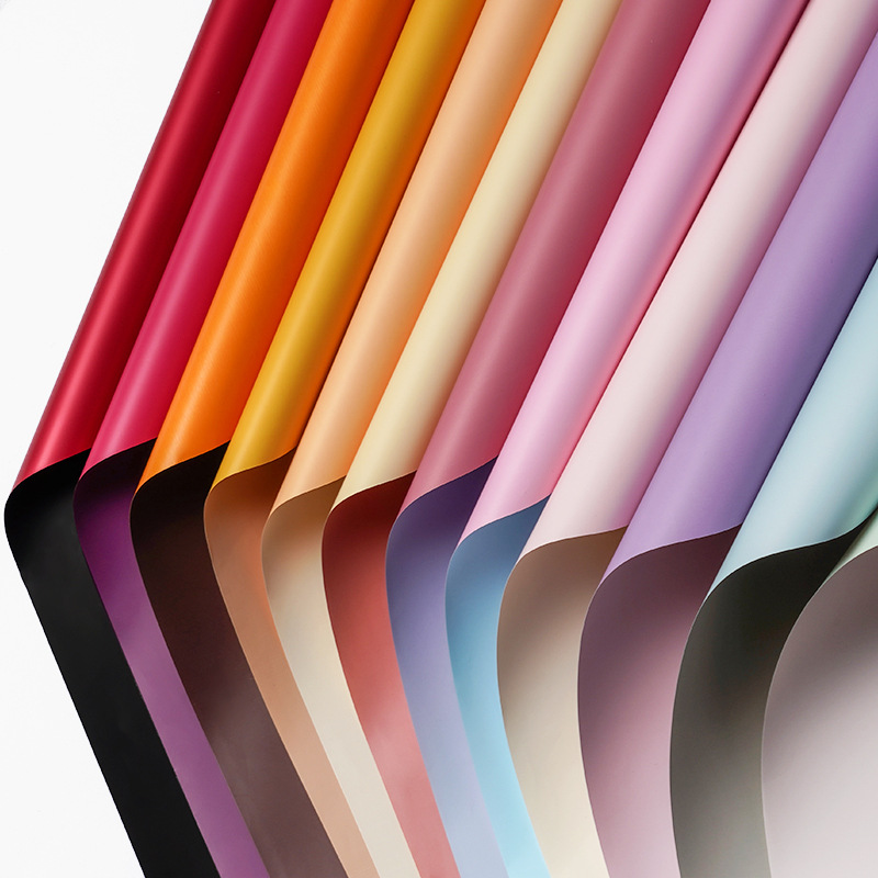 鲜花包装纸花艺加厚双色纸手工diy玫瑰花材料花束防水包花纸