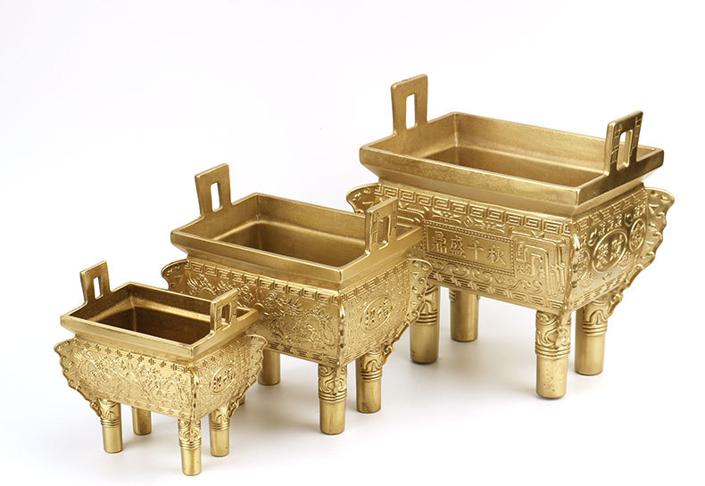 铜鼎摆件 纯铜鼎鼎盛千秋铜香炉摆件家居办公室礼品批发