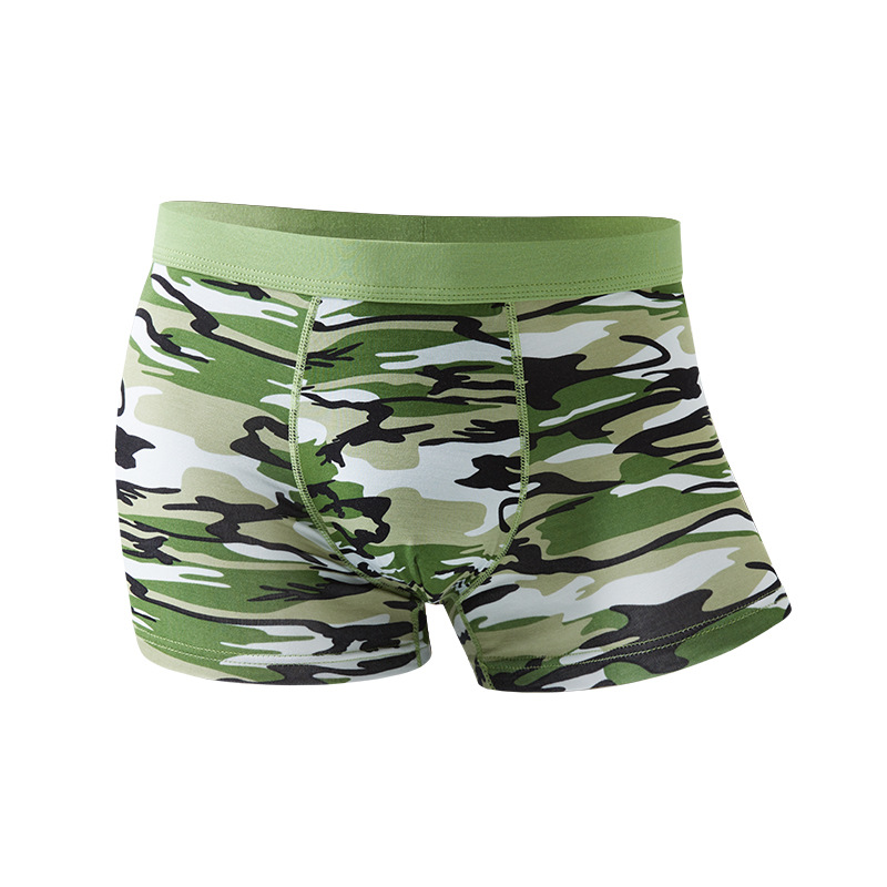 Camouflage Men's Underwear Modal Breathable Boxers Mid-Waist Printing Boxer Factory Direct Sales One Piece Dropshipping