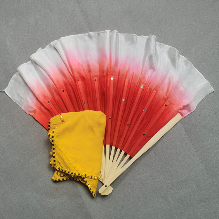 八寸真丝双面舞蹈扇安徽花鼓灯云南花灯秧歌舞协考级跳舞扇子手绢
