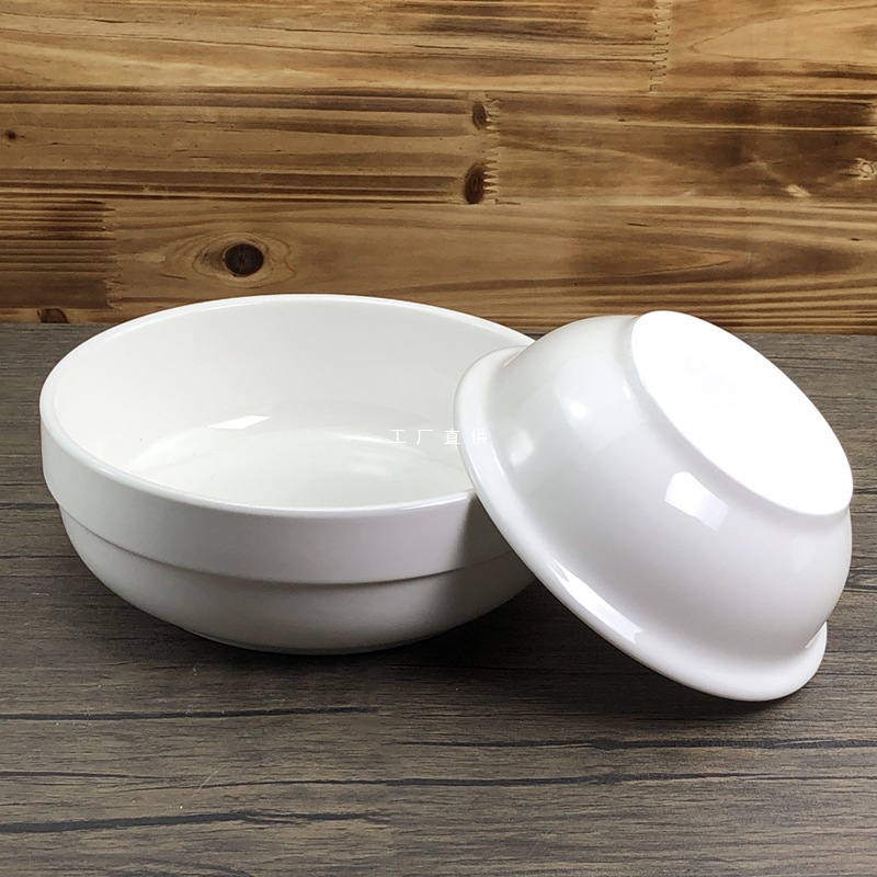 ceramic sheep soup bowl commercial korean style pure white extra large hotel boiled fish tableware restaurant round deep rice basin