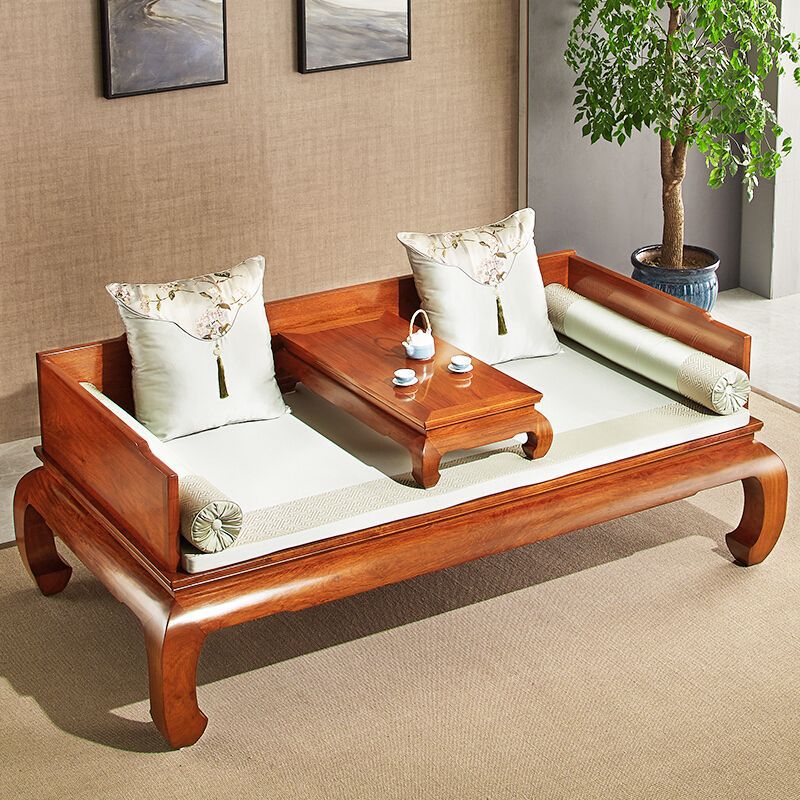 红木家具缅甸花梨中式实木罗汉床三围独板床榻苏作客厅沙发床