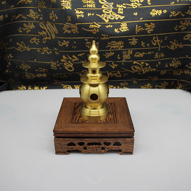 黄铜三潭映月金属工艺品纯铜葫芦型香炉摆件熏香炉西湖风景区礼品