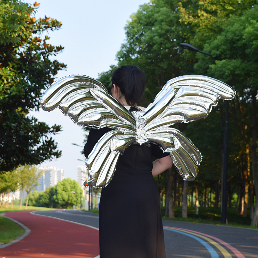 Butterfly Wings Balloon Angel Wings Aluminum Film Balloon Children's Birthday Party Photo Decoration Props Push Toys