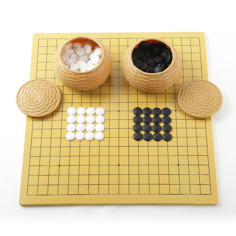 围棋棋盘套装儿童小学生成人初五子棋双面送象棋送围棋书批发跨境