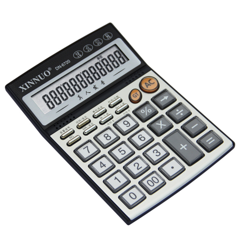 正品信诺dn-6720语音计算器12位数财务办公财务会计专用计算机
