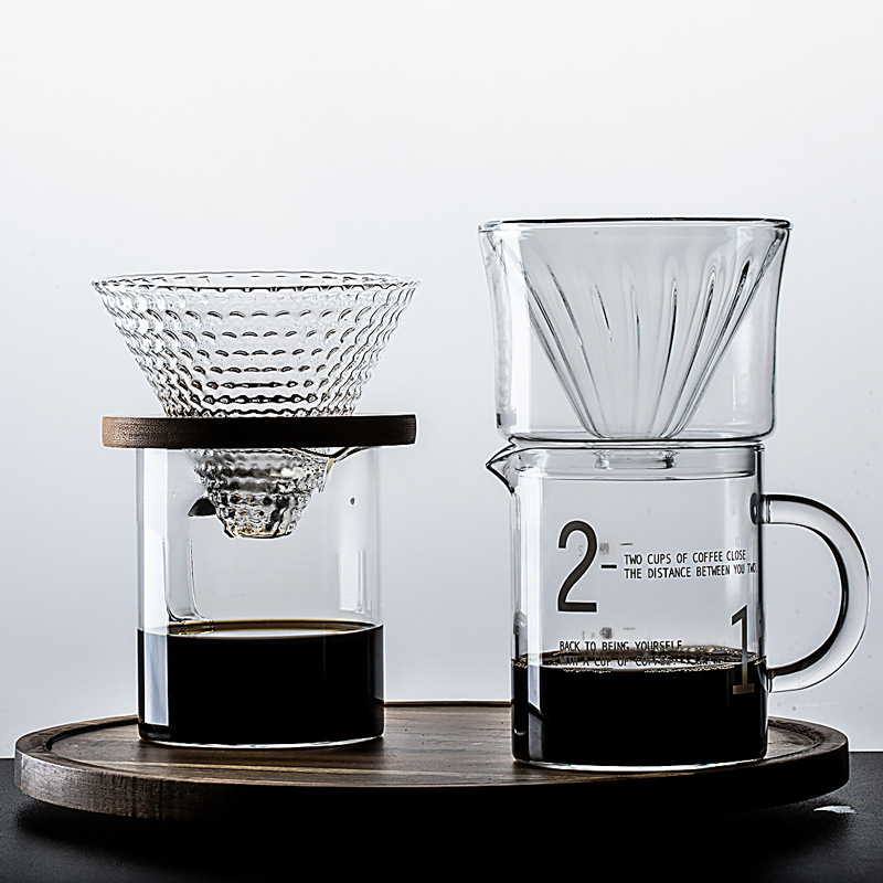 86批发家用手冲咖啡分享壶双层咖啡滤杯玻璃耐热滴漏咖啡壶套装