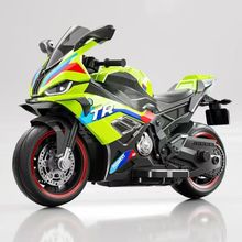 新款宝马儿童电动摩托车小孩四轮可充电童车男女孩宝宝摩托玩具车
