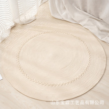 圆形棉线编织地垫卧室客厅书房加厚耐磨宝宝爬行垫家用大面积地垫