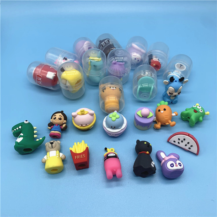 批发32*45mm透明公仔扭蛋 迷你扭蛋机奇趣搞怪互动玩具礼品球包邮