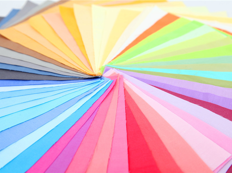 50色棉布布组 手工diy教学缝纫纯色素色彩色小布头 方块布斜纹