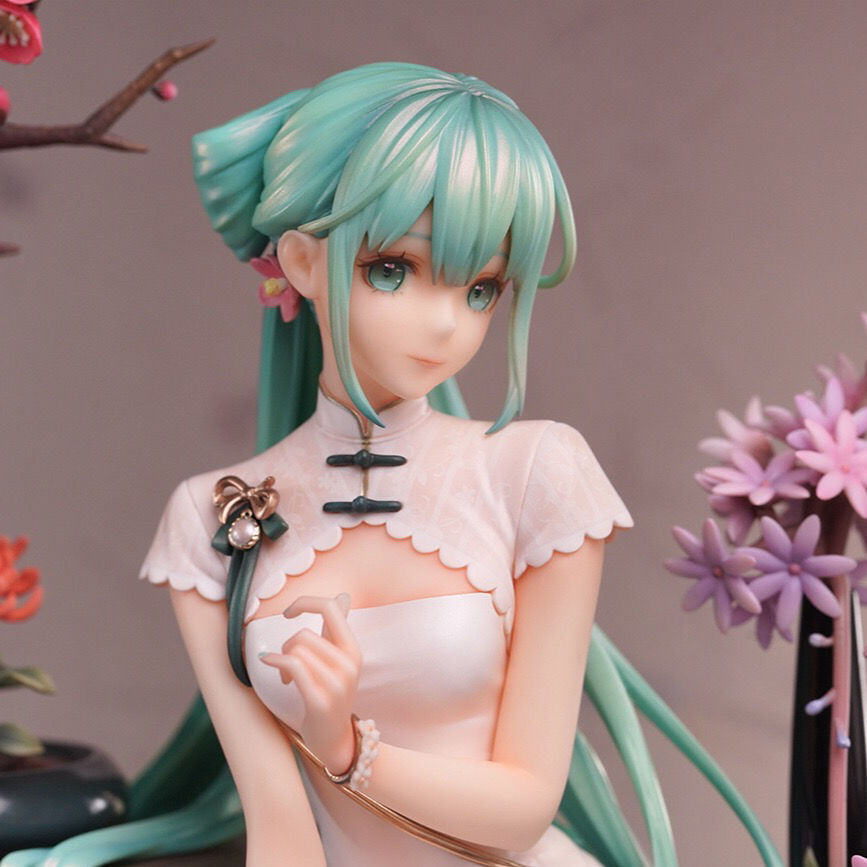 初音未来 动漫批发 旗袍初音 1/7手办 坐姿 模型摆件盒装
