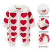 baby spring clothes knitting one-piece garment love Infants Climb clothes Western style Adorable baby Happy New Year Wool Romper