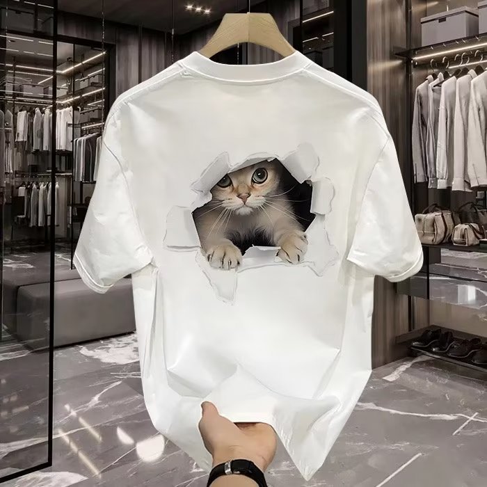 fashion fashion brand trendy daily youth popular standard city style new round neck t-shirt men‘s ins half sleeve spring