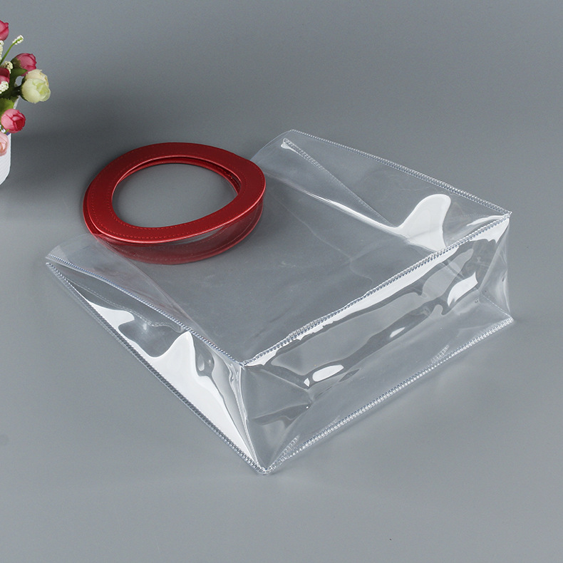 现货pet透明袋结婚喜糖袋pvc伴手礼袋粽子礼品袋圆柄方柄袋子