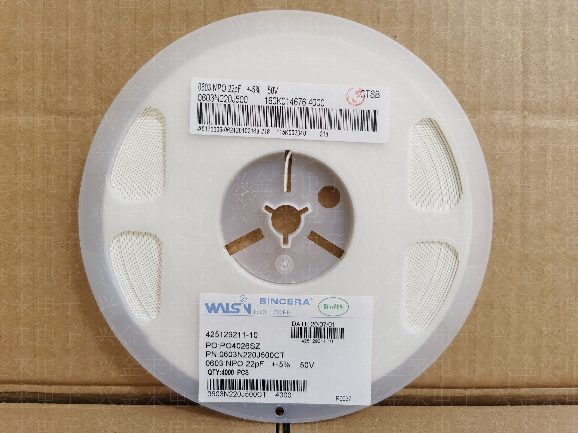 0603贴片电容 22pf 22p 50v npo精度±5% 4000只/盘=40元-阿里巴巴